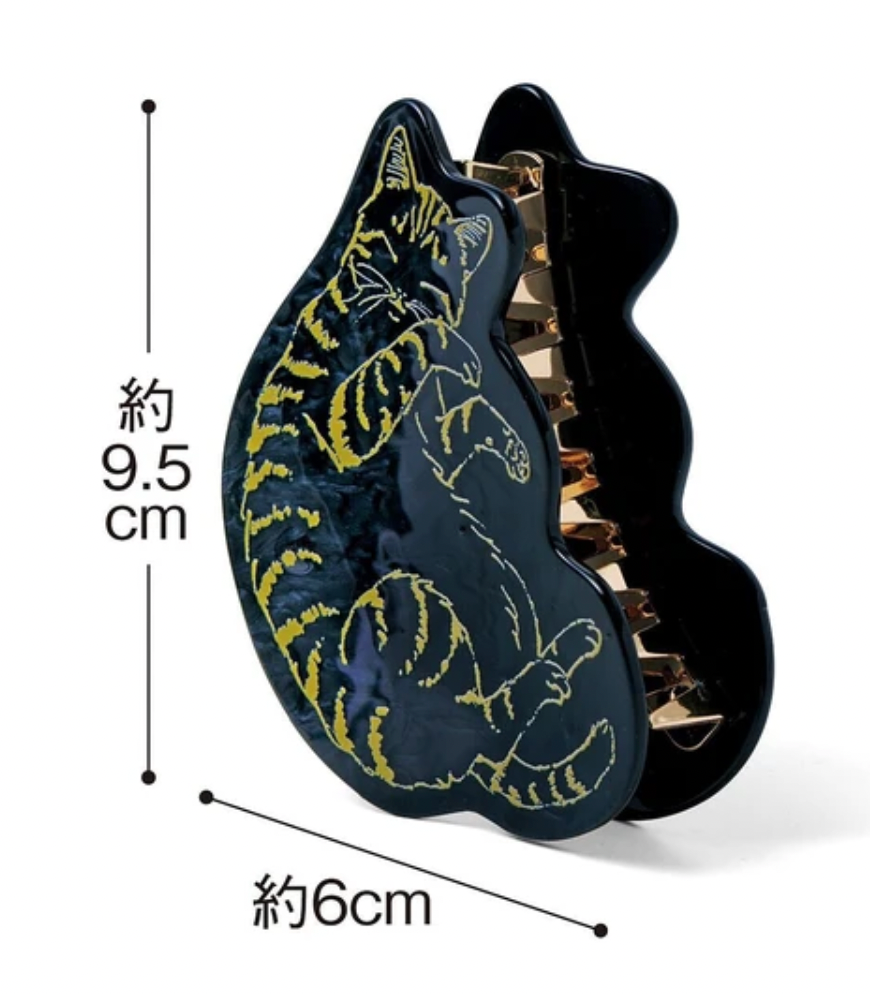 FELISSIMO black & gold cat hairclips