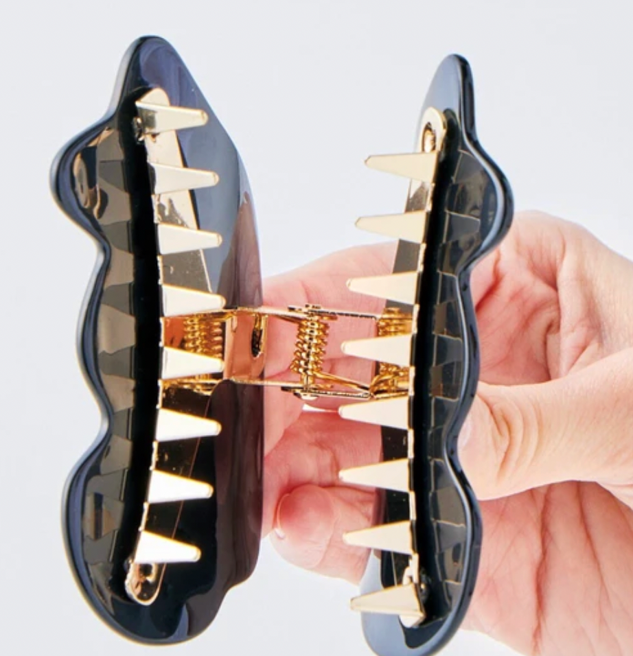 FELISSIMO black & gold cat hairclips
