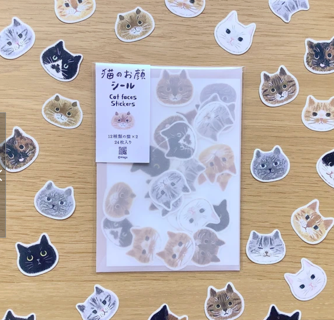 Cat face stickers