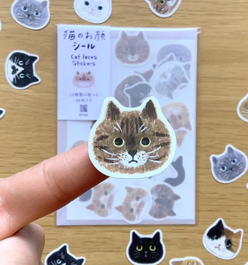 Cat face stickers