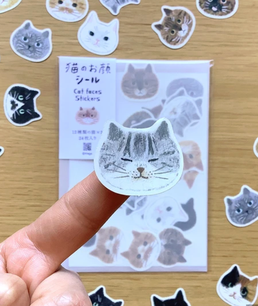Cat face stickers