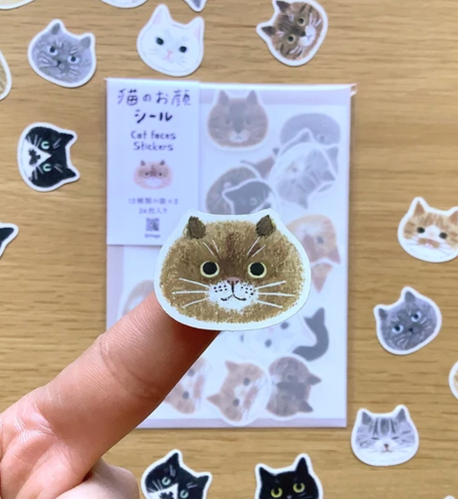 Cat face stickers
