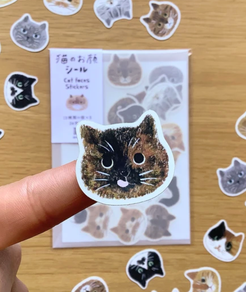 Cat face stickers