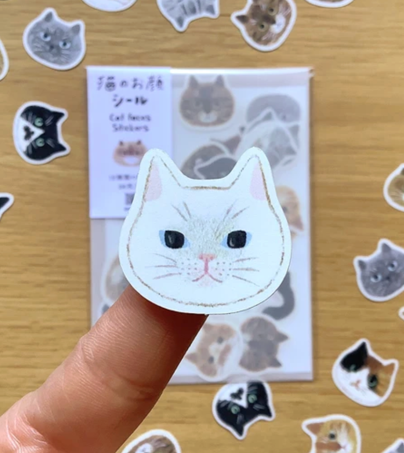 Cat face stickers