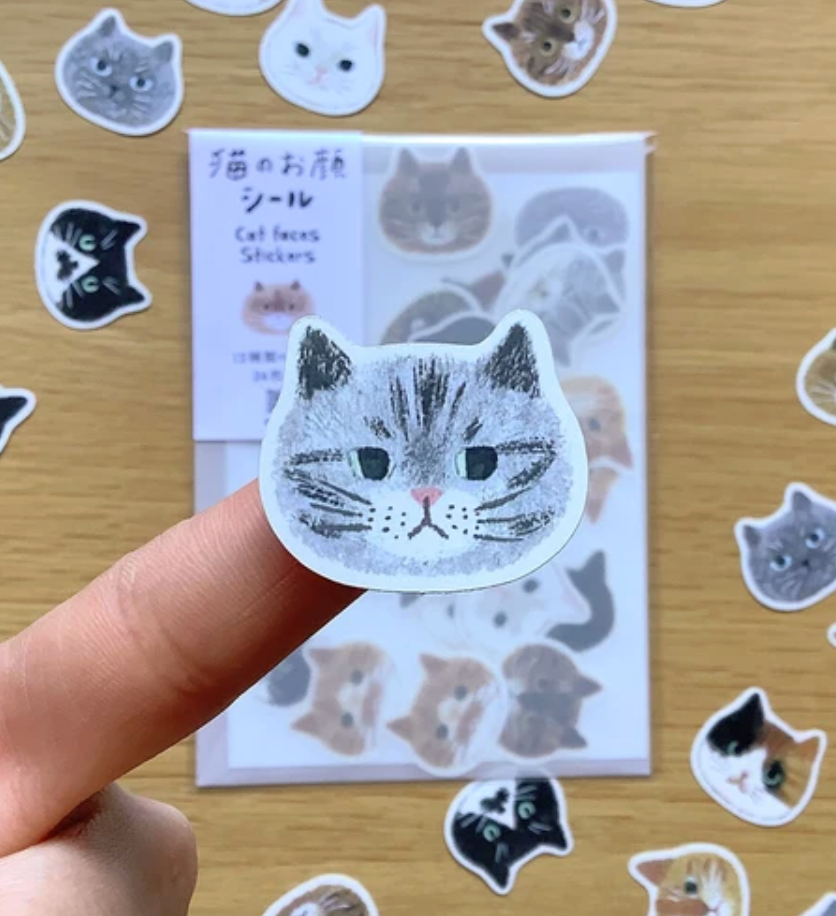Cat face stickers