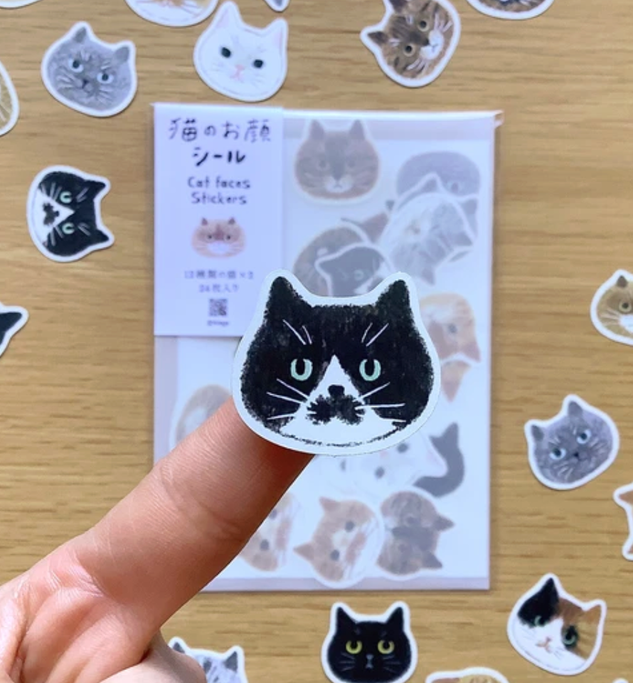 Cat face stickers
