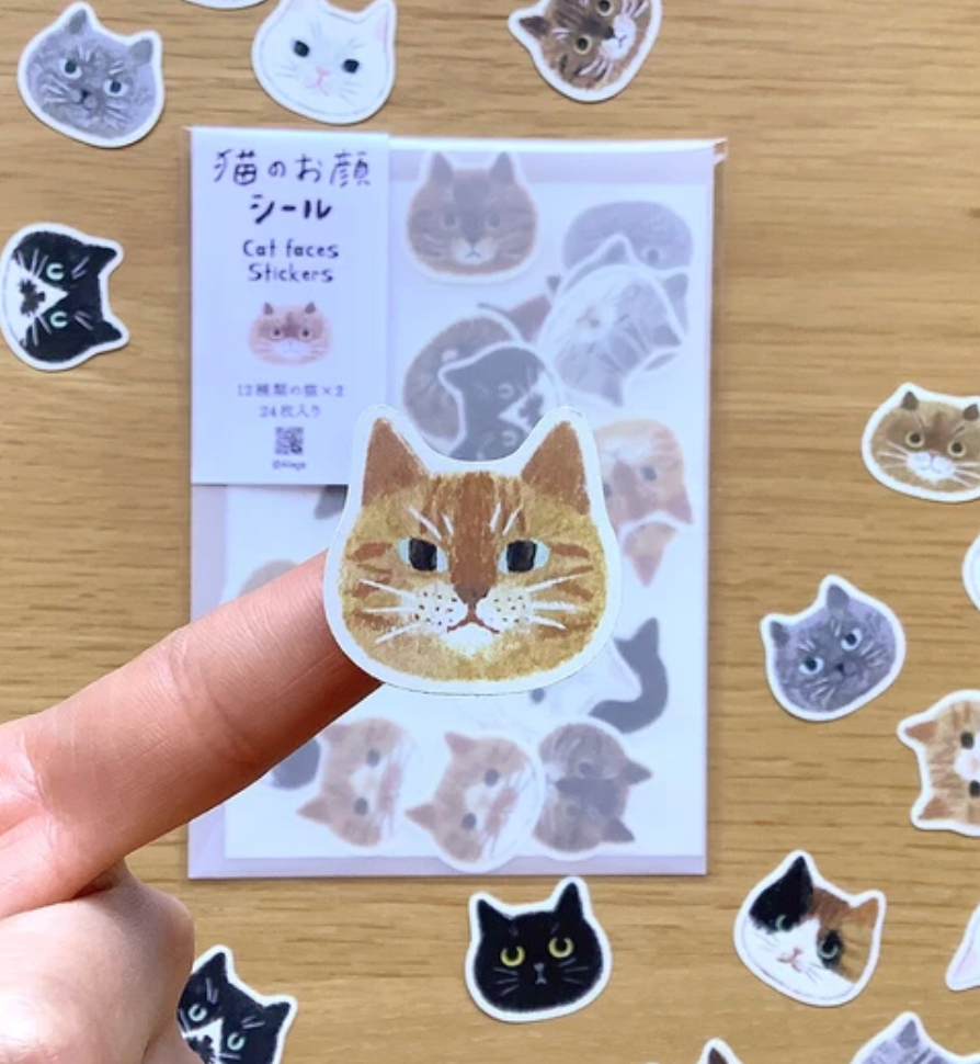 Cat face stickers