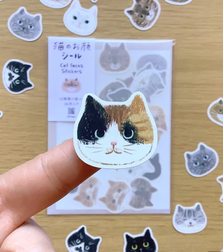 Cat face stickers