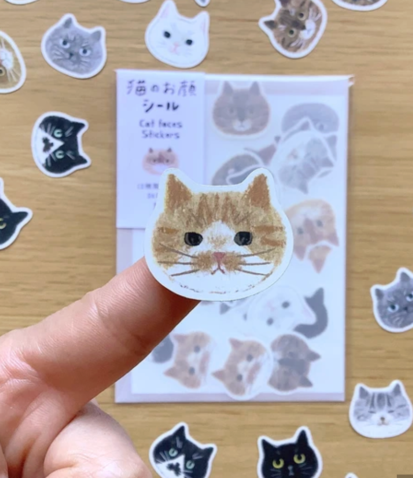 Cat face stickers