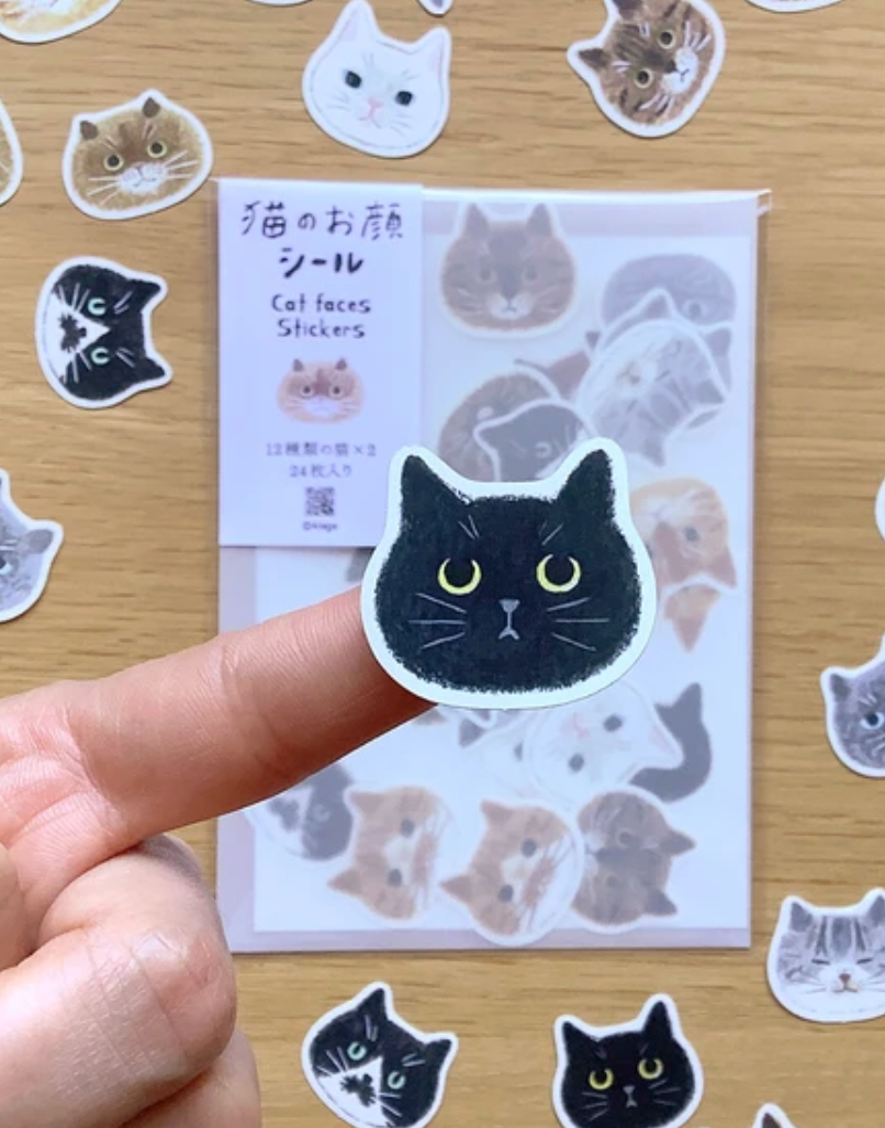 Cat face stickers