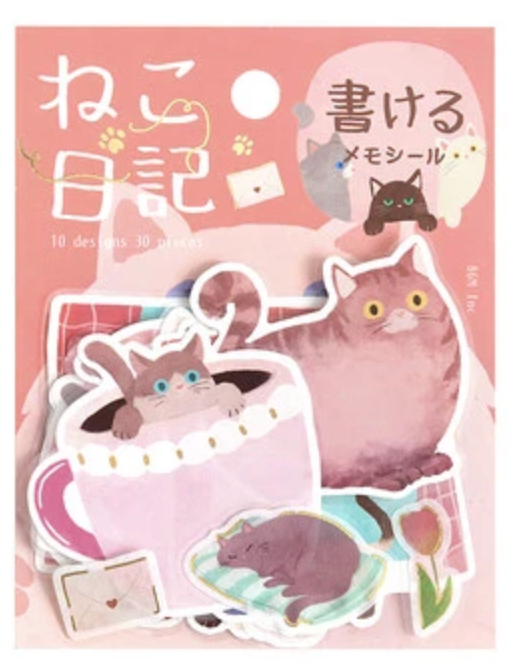 Sticker cat diary 10designs×3 Pink
