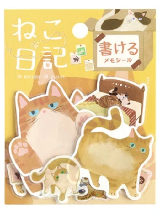 Sticker cat diary 10designs×3 Yellow
