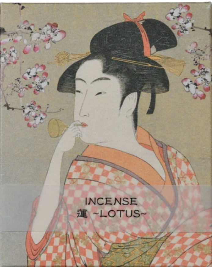 Japanese painting series, Bijinga, lotus, 15 sticks
