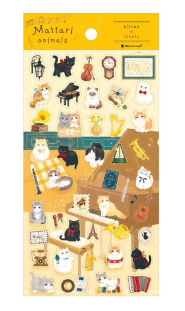 stickers transparent stickers*Mattari Large Cat and Music