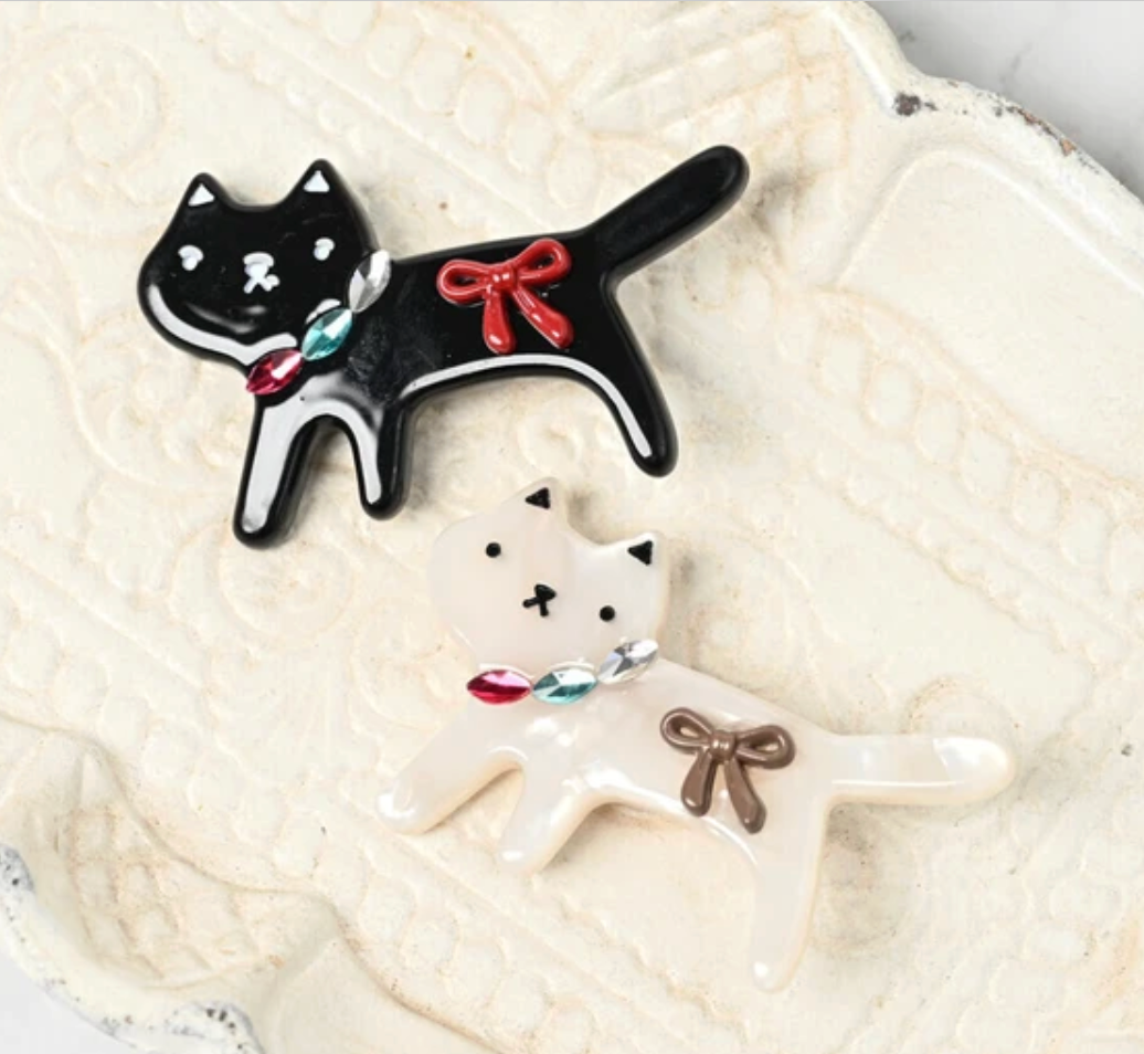 Clip Ladies fashion Hair Clip Cat WHITE