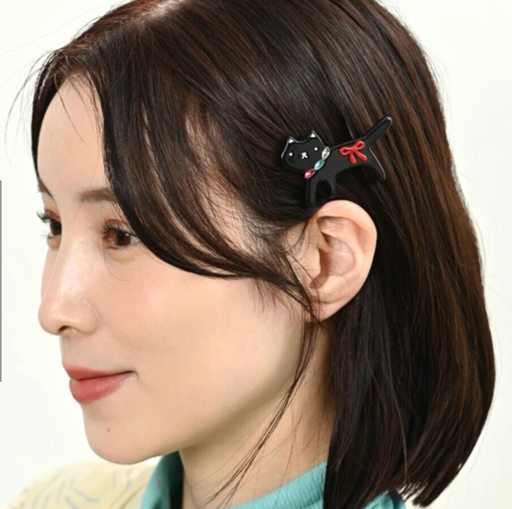 Clip Ladies fashion Hair Clip Cat BLACK