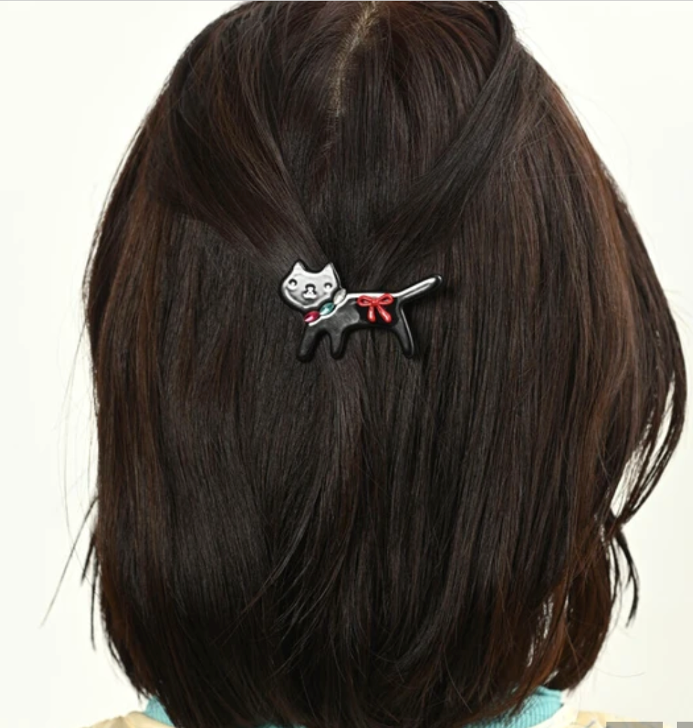 Clip Ladies fashion Hair Clip Cat WHITE