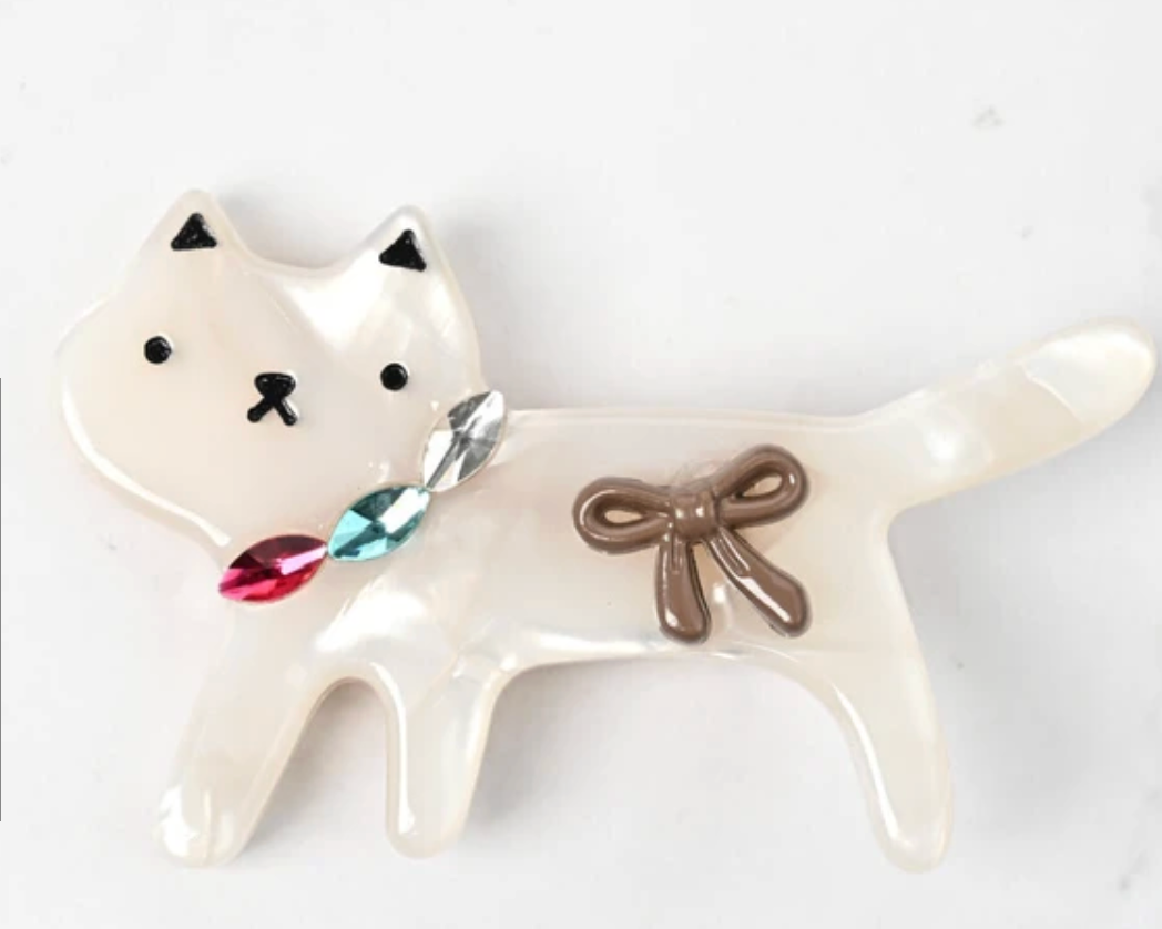 Clip Ladies fashion Hair Clip Cat WHITE