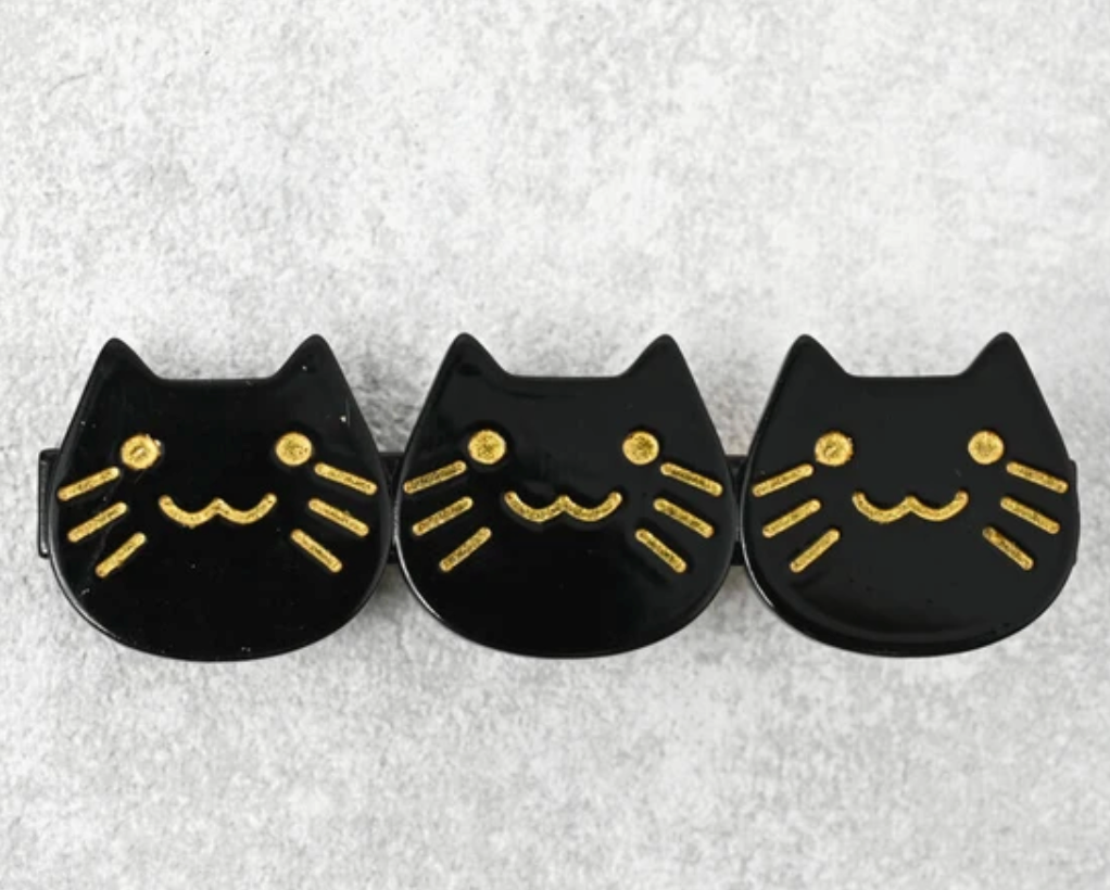Clip Brown Ladies fashion Hair Clip Black Cat