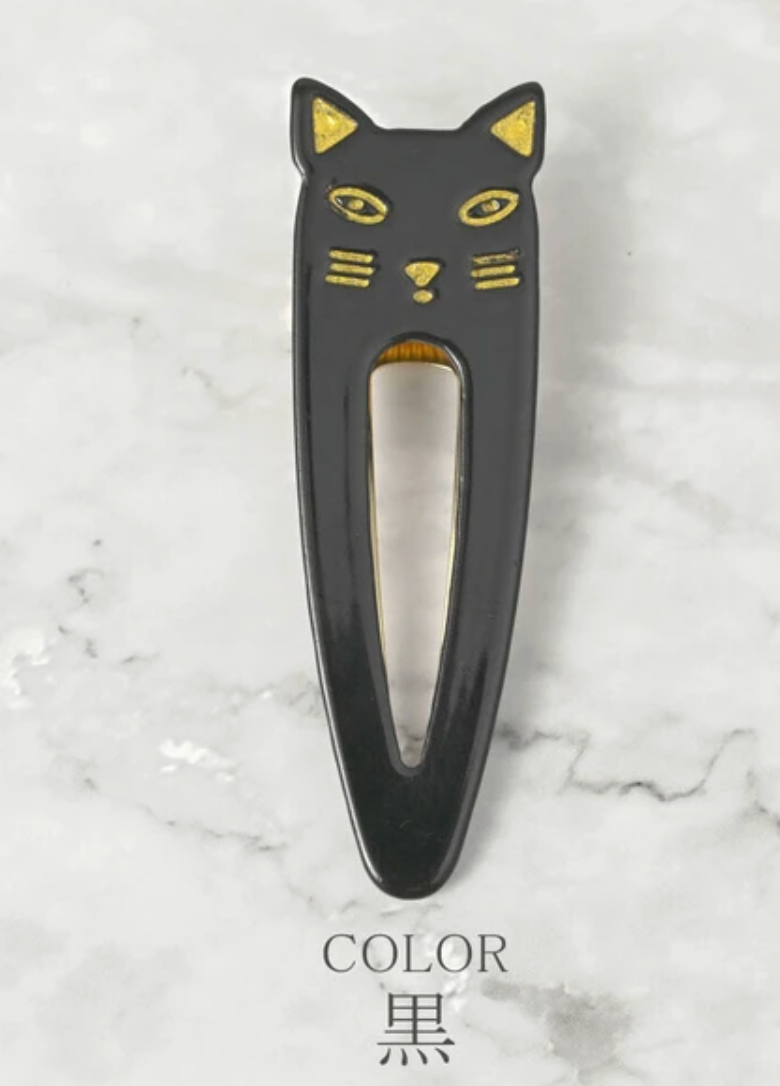 Clip Brown Ladies fashion Hair Clip Black Cat