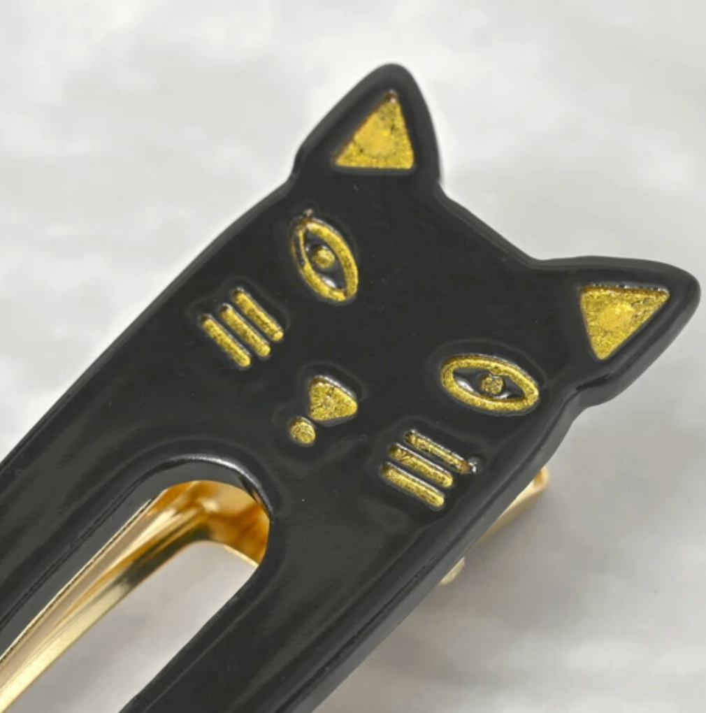 Clip Brown Ladies fashion Hair Clip Black Cat