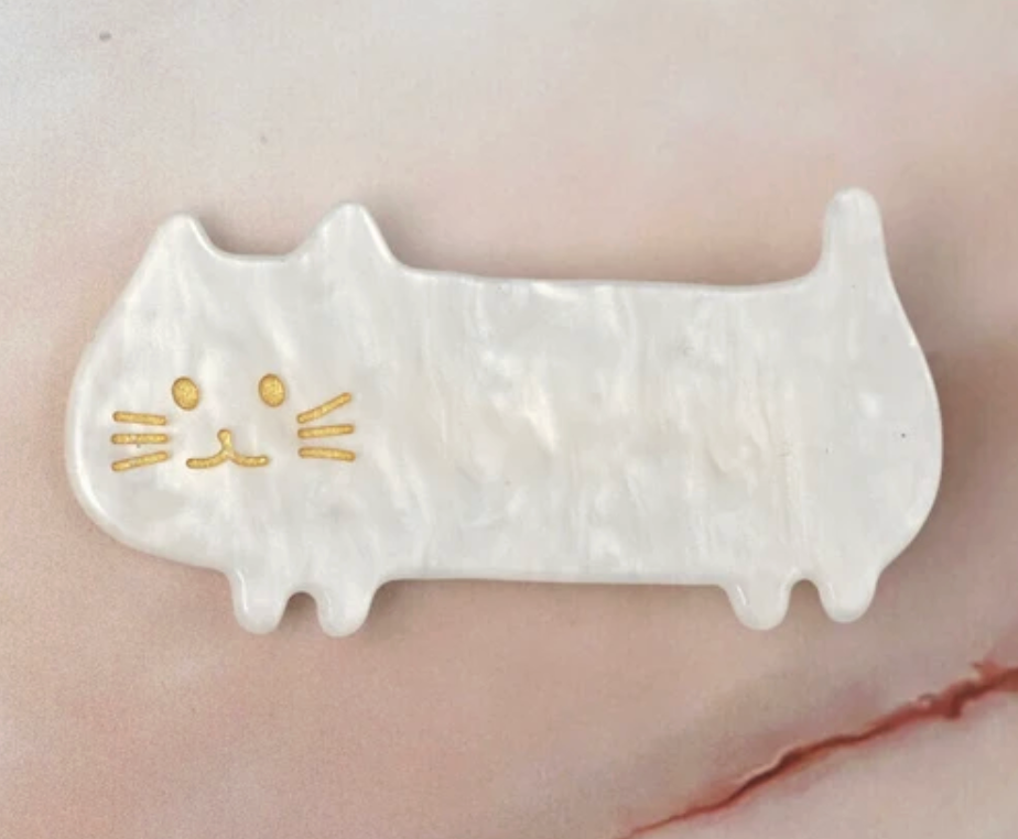Clip white Hair Clip Cat