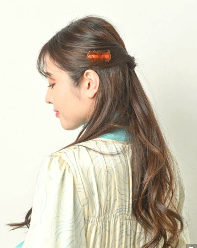 Clip white Hair Clip Cat