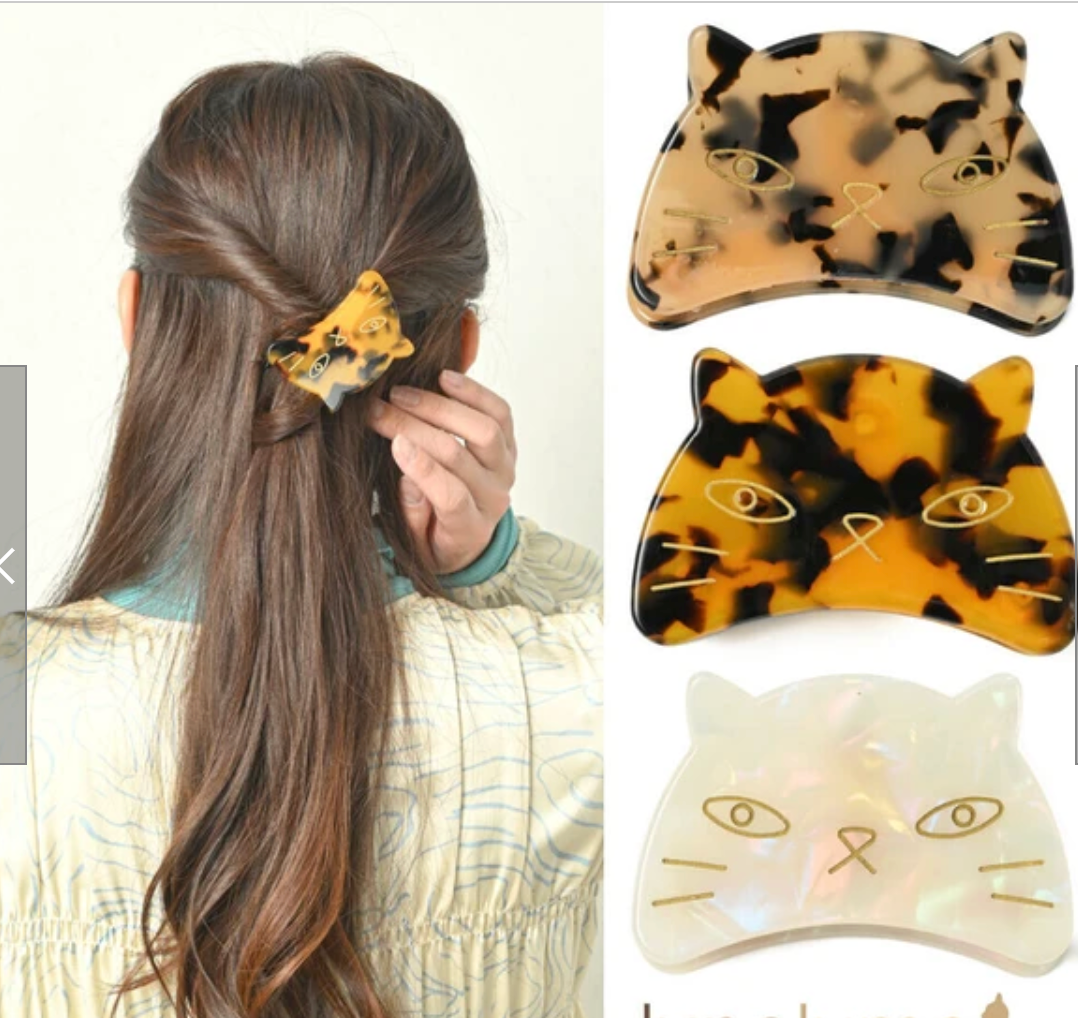 Clip Ladies fashion Hair Clip Cat WHITE